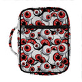 Scary Red Eyeball Pattern Print Front Pocket Bible Bag