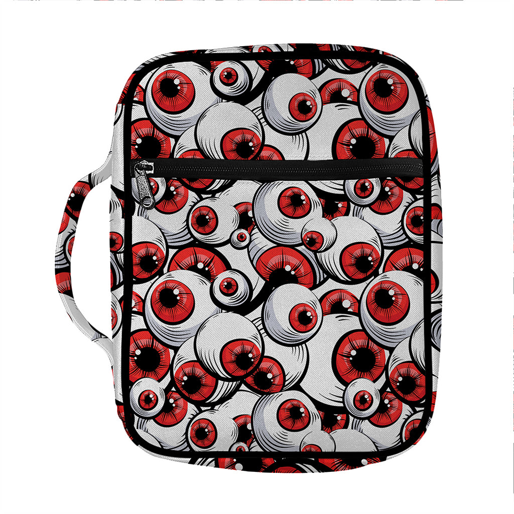 Scary Red Eyeball Pattern Print Front Pocket Bible Bag