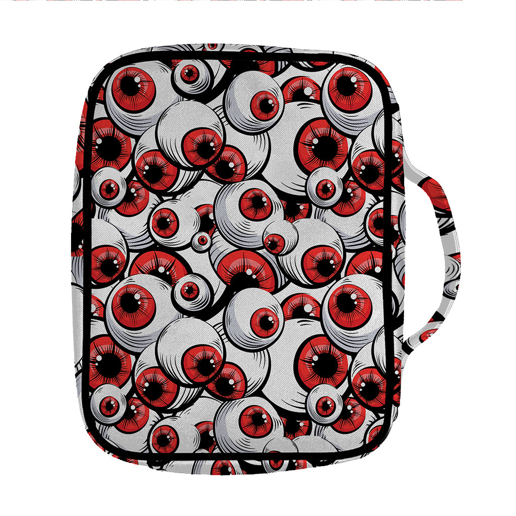 Scary Red Eyeball Pattern Print Front Pocket Bible Bag
