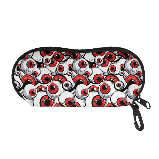 Scary Red Eyeball Pattern Print Glasses Case