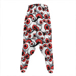 Scary Red Eyeball Pattern Print Hammer Pants