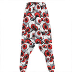 Scary Red Eyeball Pattern Print Hammer Pants
