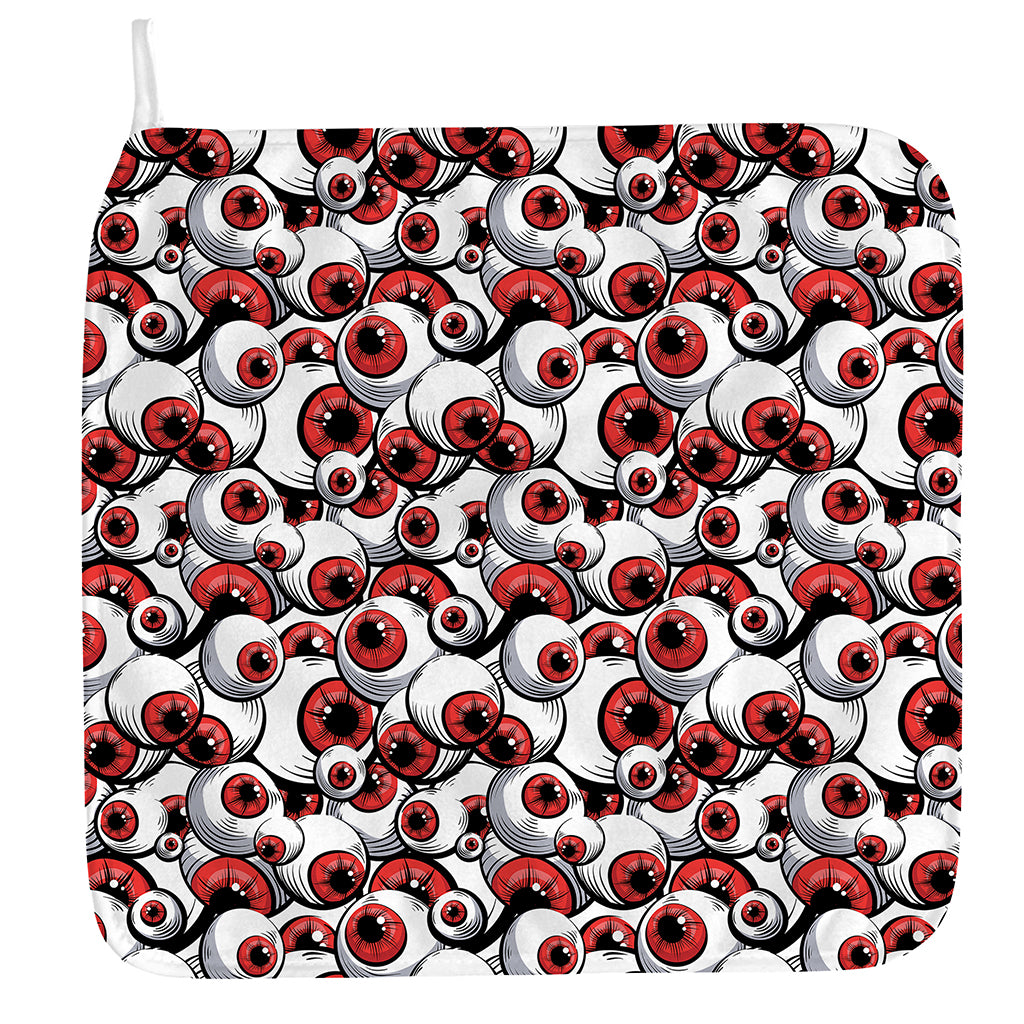 Scary Red Eyeball Pattern Print Hand Towel