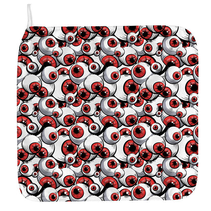 Scary Red Eyeball Pattern Print Hand Towel