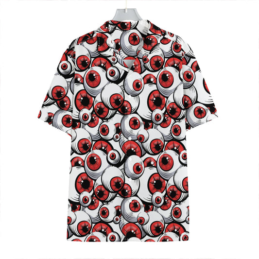 Scary Red Eyeball Pattern Print Hawaiian Shirt