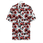Scary Red Eyeball Pattern Print Hawaiian Shirt