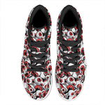 Scary Red Eyeball Pattern Print High Top Leather Sneakers