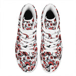 Scary Red Eyeball Pattern Print High Top Leather Sneakers