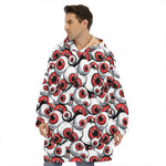 Scary Red Eyeball Pattern Print Hoodie Blanket