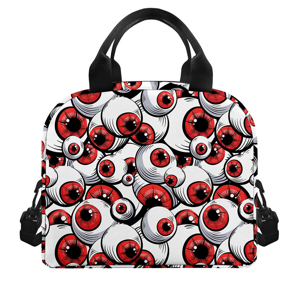 Scary Red Eyeball Pattern Print Insulated Lunch Bag