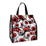 Scary Red Eyeball Pattern Print Insulated Lunch Tote