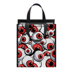 Scary Red Eyeball Pattern Print Insulated Lunch Tote