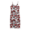 Scary Red Eyeball Pattern Print Jersey Midi Cami Dress