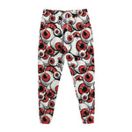 Scary Red Eyeball Pattern Print Jogger Pants