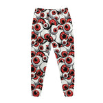 Scary Red Eyeball Pattern Print Jogger Pants