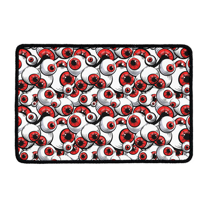 Scary Red Eyeball Pattern Print Kitchen Mat