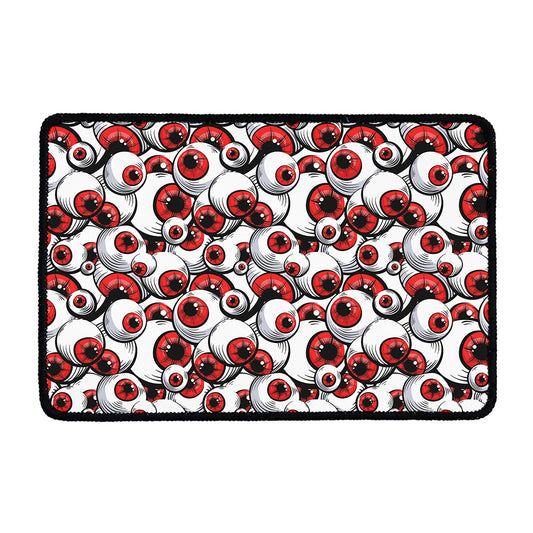 Scary Red Eyeball Pattern Print Kitchen Mat