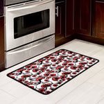 Scary Red Eyeball Pattern Print Kitchen Mat