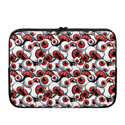 Scary Red Eyeball Pattern Print Laptop Sleeve
