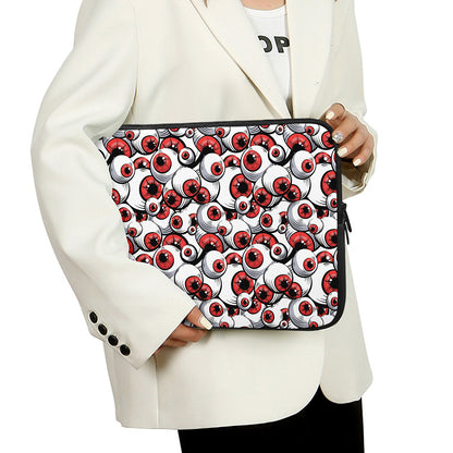 Scary Red Eyeball Pattern Print Laptop Sleeve
