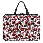 Scary Red Eyeball Pattern Print Laptop Sleeve With Handle