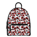 Scary Red Eyeball Pattern Print Leather Backpack