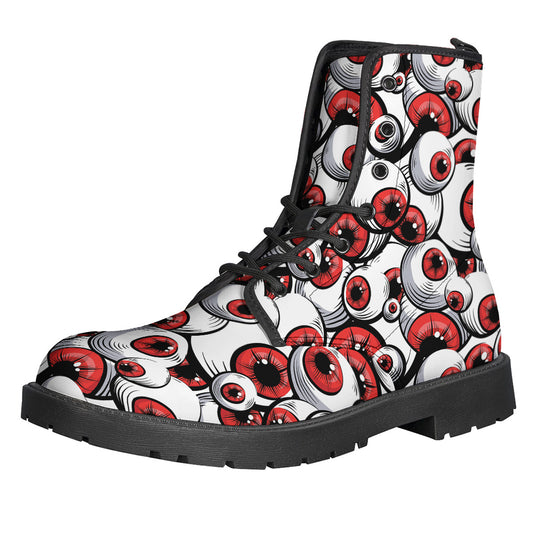 Scary Red Eyeball Pattern Print Backpack