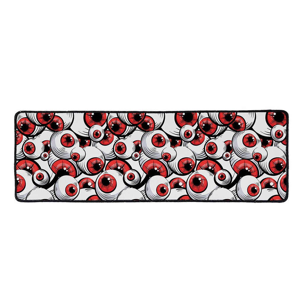 Scary Red Eyeball Pattern Print Long Kitchen Mat