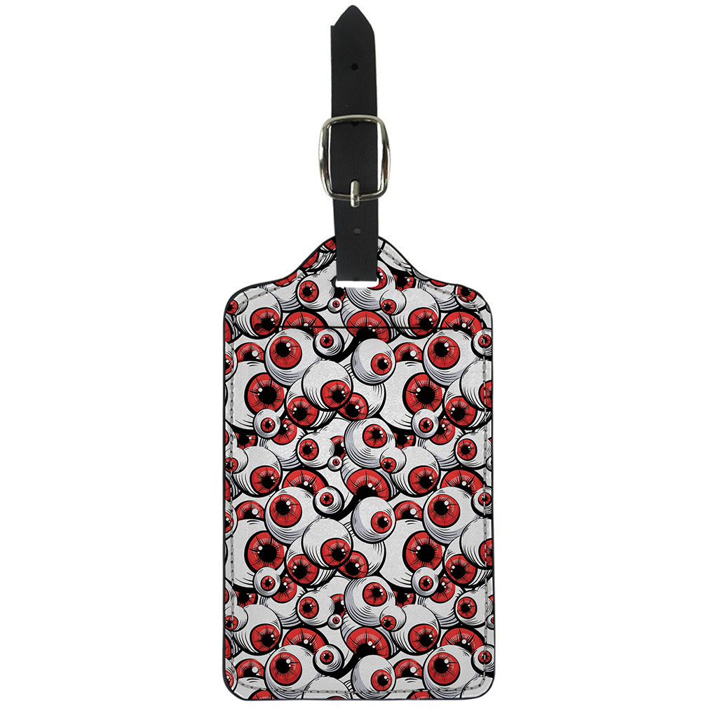 Scary Red Eyeball Pattern Print Luggage Tag
