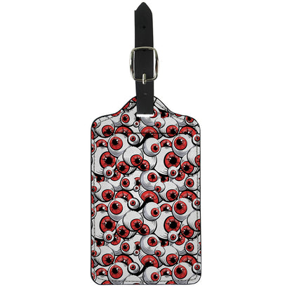 Scary Red Eyeball Pattern Print Luggage Tag