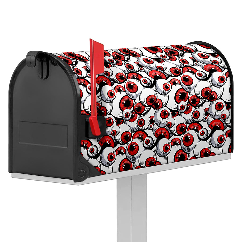 Scary Red Eyeball Pattern Print Mailbox Cover