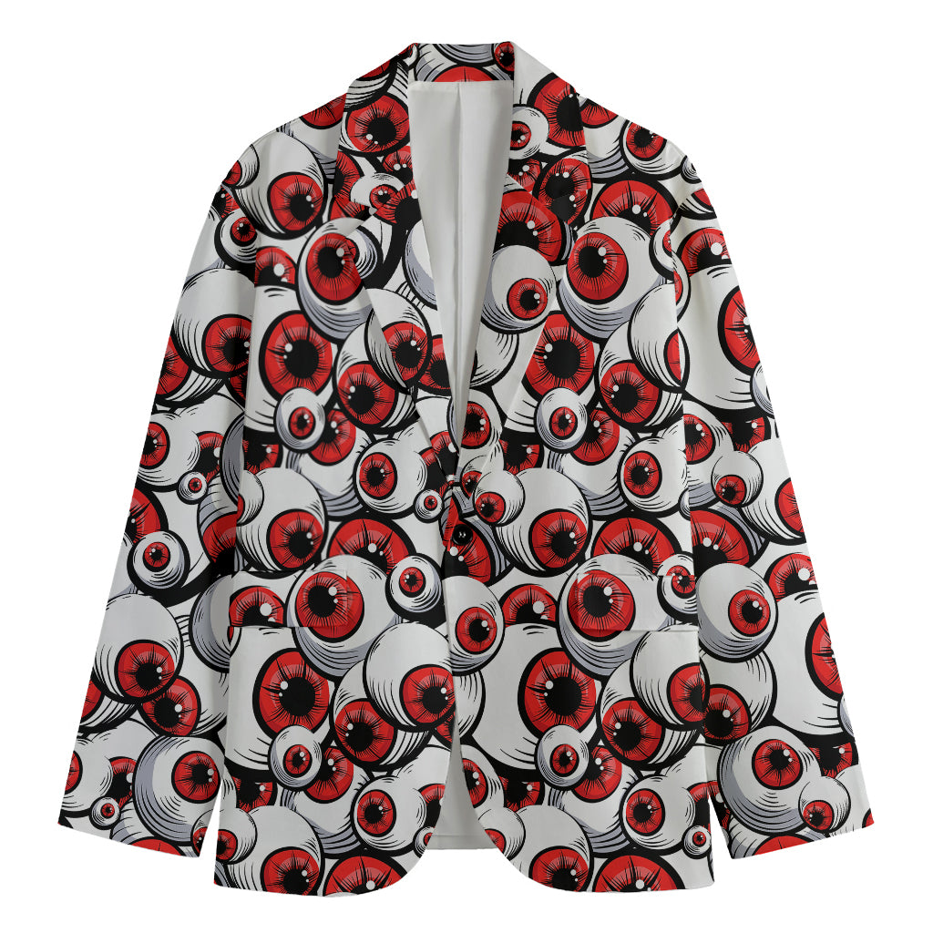 Scary Red Eyeball Pattern Print Men's Blazer