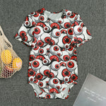 Scary Red Eyeball Pattern Print Men's Bodysuit