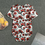 Scary Red Eyeball Pattern Print Men's Bodysuit