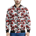 Scary Red Eyeball Pattern Print Men's Bomber Jacket