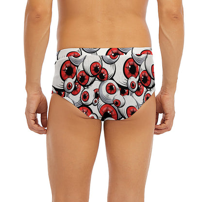 Scary Red Eyeball Pattern Print Men's Briefs