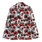 Scary Red Eyeball Pattern Print Men's Cotton Blazer