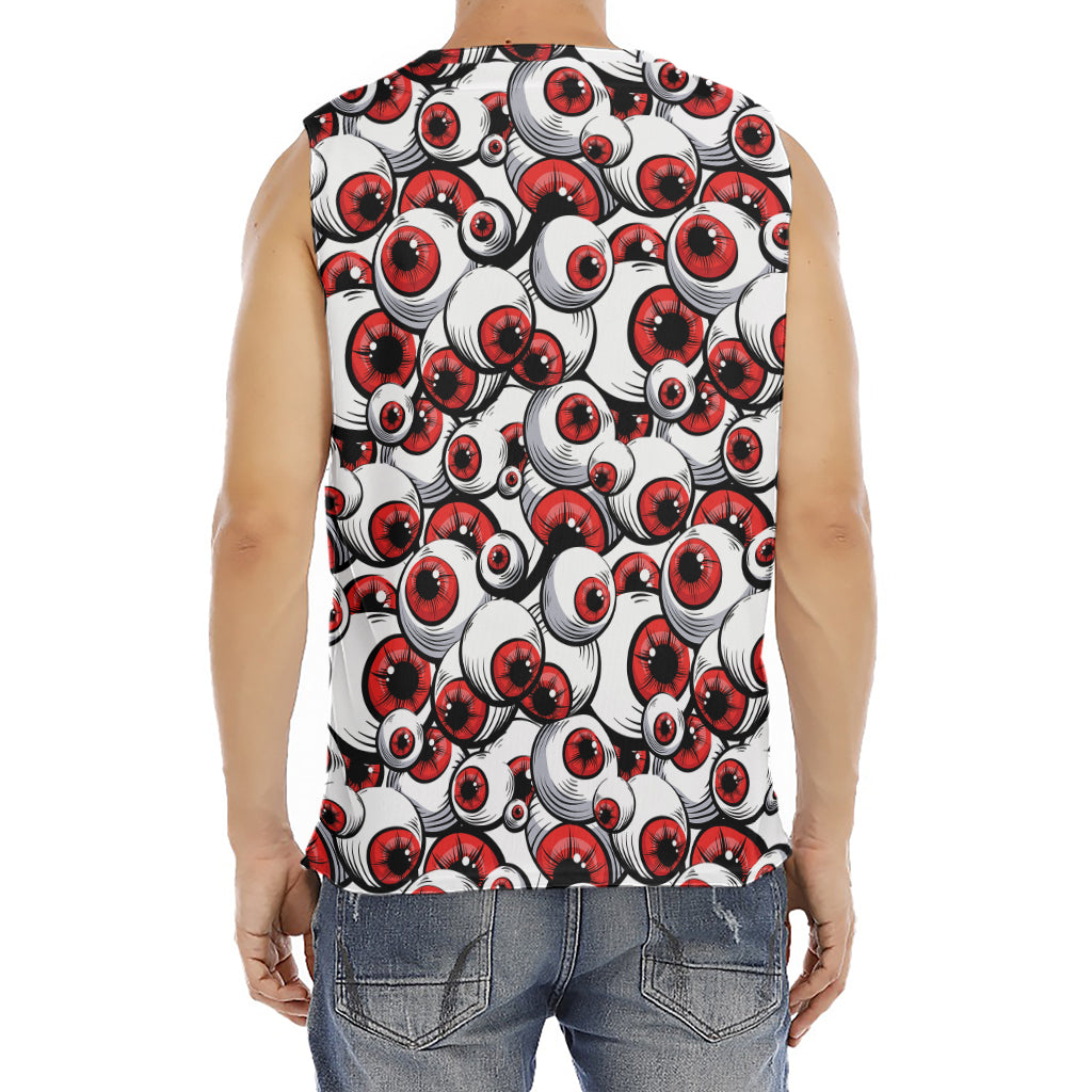 Scary Red Eyeball Pattern Print Men's Fitness Tank Top