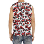 Scary Red Eyeball Pattern Print Men's Fitness Tank Top