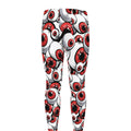 Scary Red Eyeball Pattern Print Men's Leggings