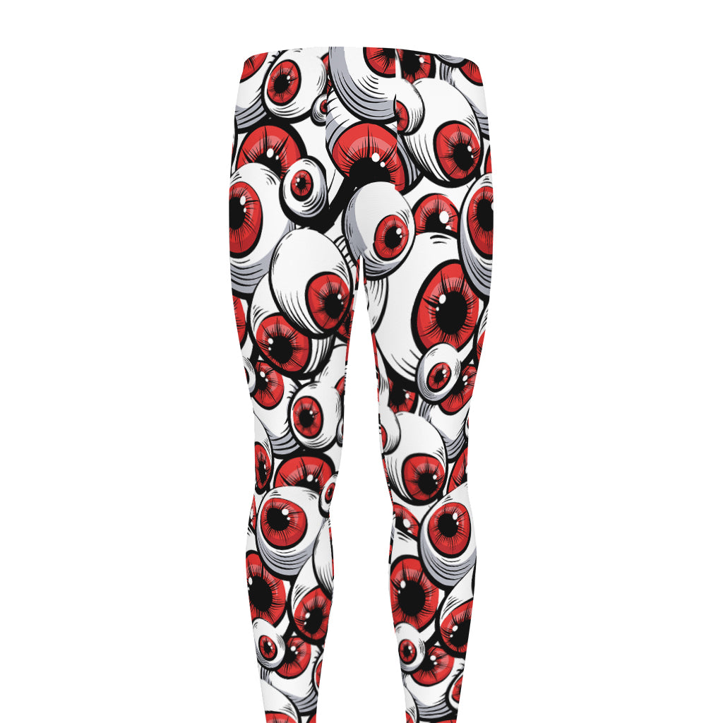 Scary Red Eyeball Pattern Print Men's leggings