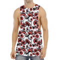 Scary Red Eyeball Pattern Print Men's Muscle Tank Top