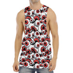 Scary Red Eyeball Pattern Print Men's Muscle Tank Top