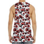 Scary Red Eyeball Pattern Print Men's Muscle Tank Top