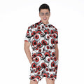 Scary Red Eyeball Pattern Print Men's Romper