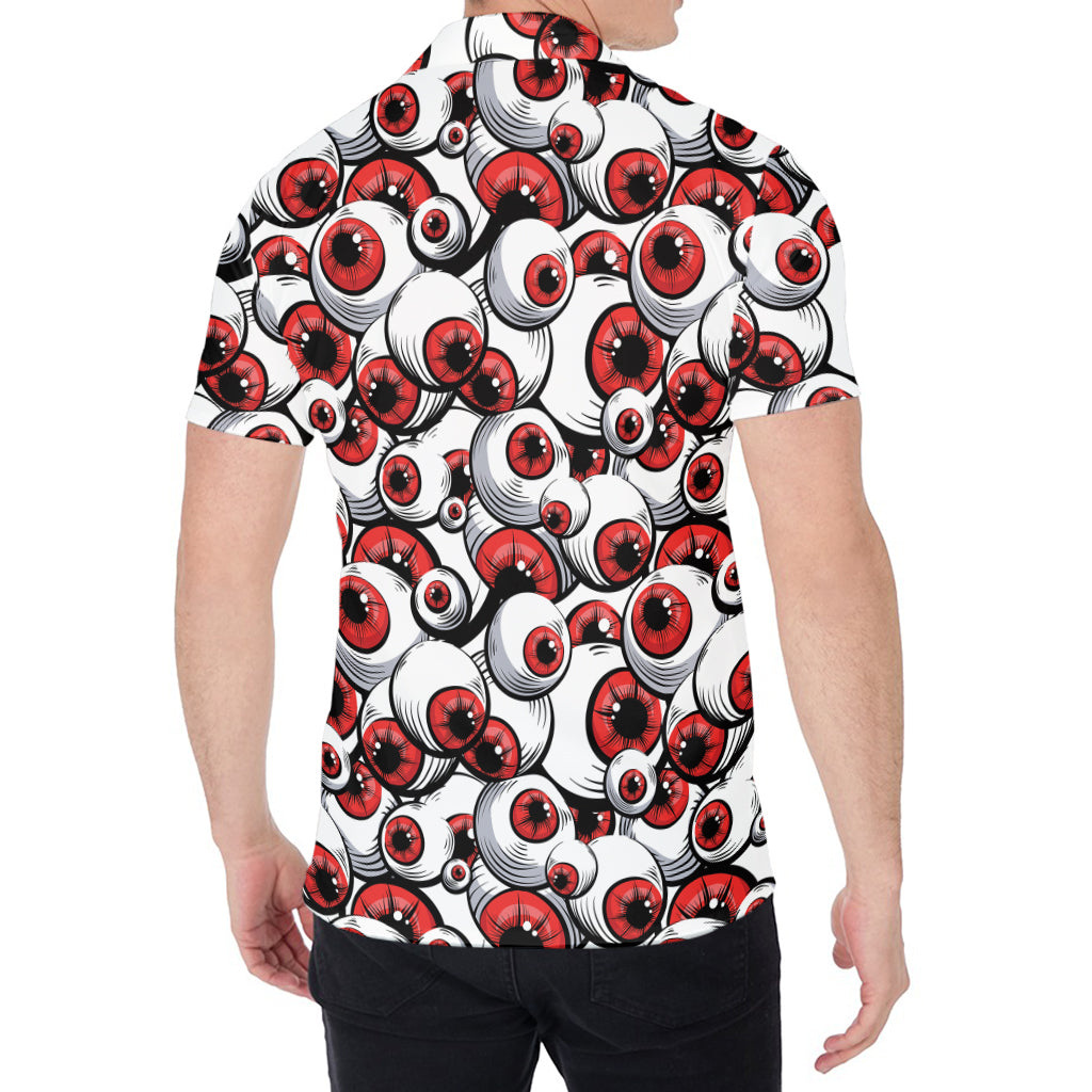 Scary Red Eyeball Pattern Print Men's Shirt
