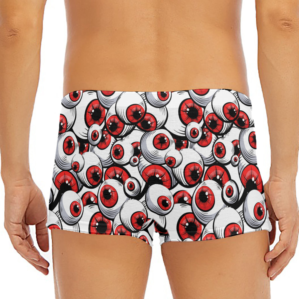 Scary Red Eyeball Pattern Print Men's Short Boxer Briefs