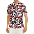 Scary Red Eyeball Pattern Print Men's Short Sleeve Rash Guard