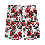 Scary Red Eyeball Pattern Print Men's Sports Shorts