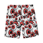 Scary Red Eyeball Pattern Print Men's Sports Shorts